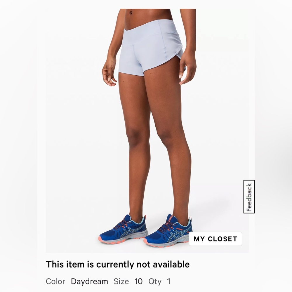 Lululemon • Speed Up short • size 10 • 2.5” inseam